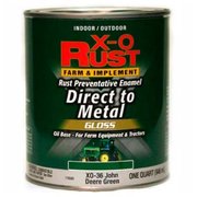 General Paint X-O Rust Brush-On Enamel, Gloss Finish, Grass Green, Matches John Deere Green, Quart - 776585